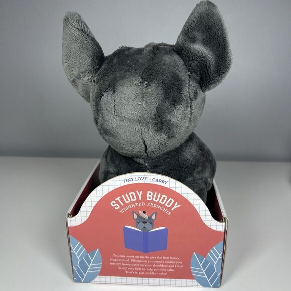 Weighted Plush Frenchie Stuffed Animal Study Buddy Weighs 2.2 lbs 10" Sensory - Picture 4 of 6